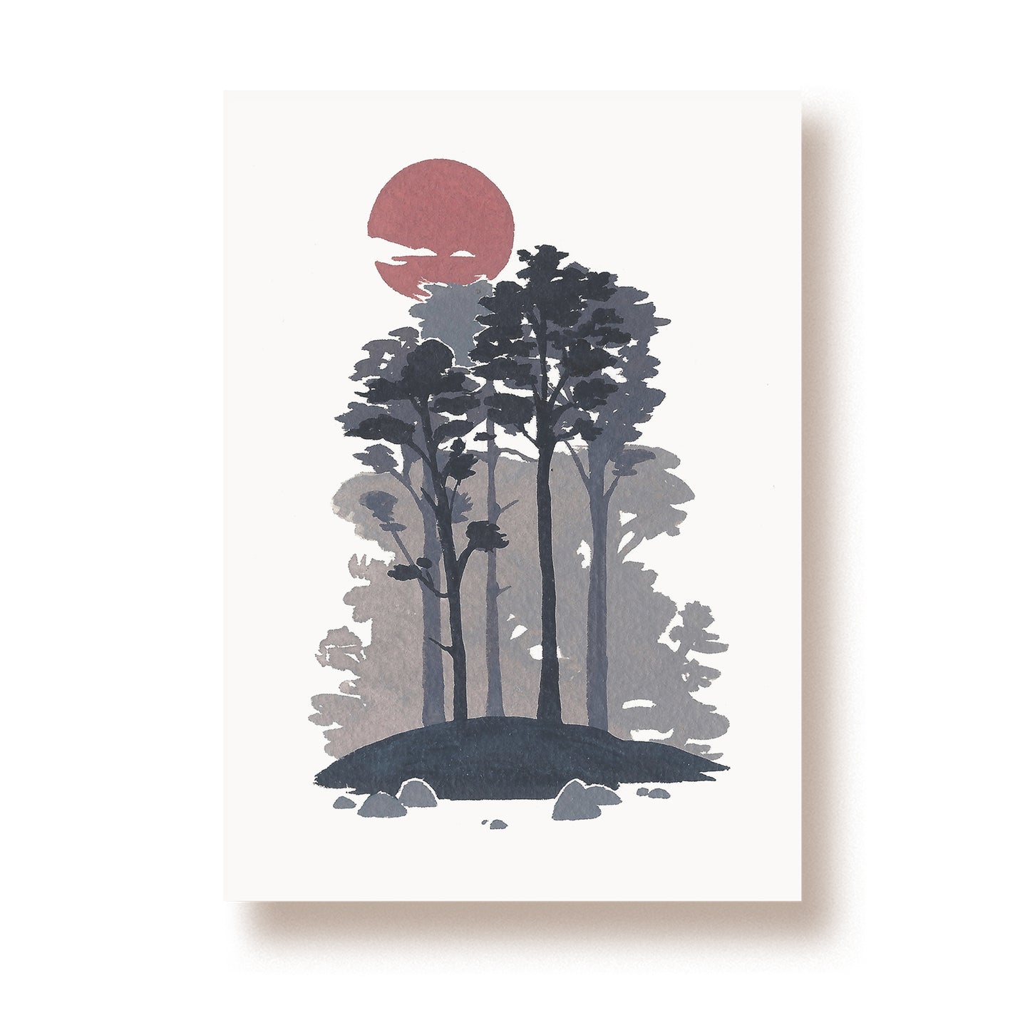 Postkarte 'Violettfarbener Wald'