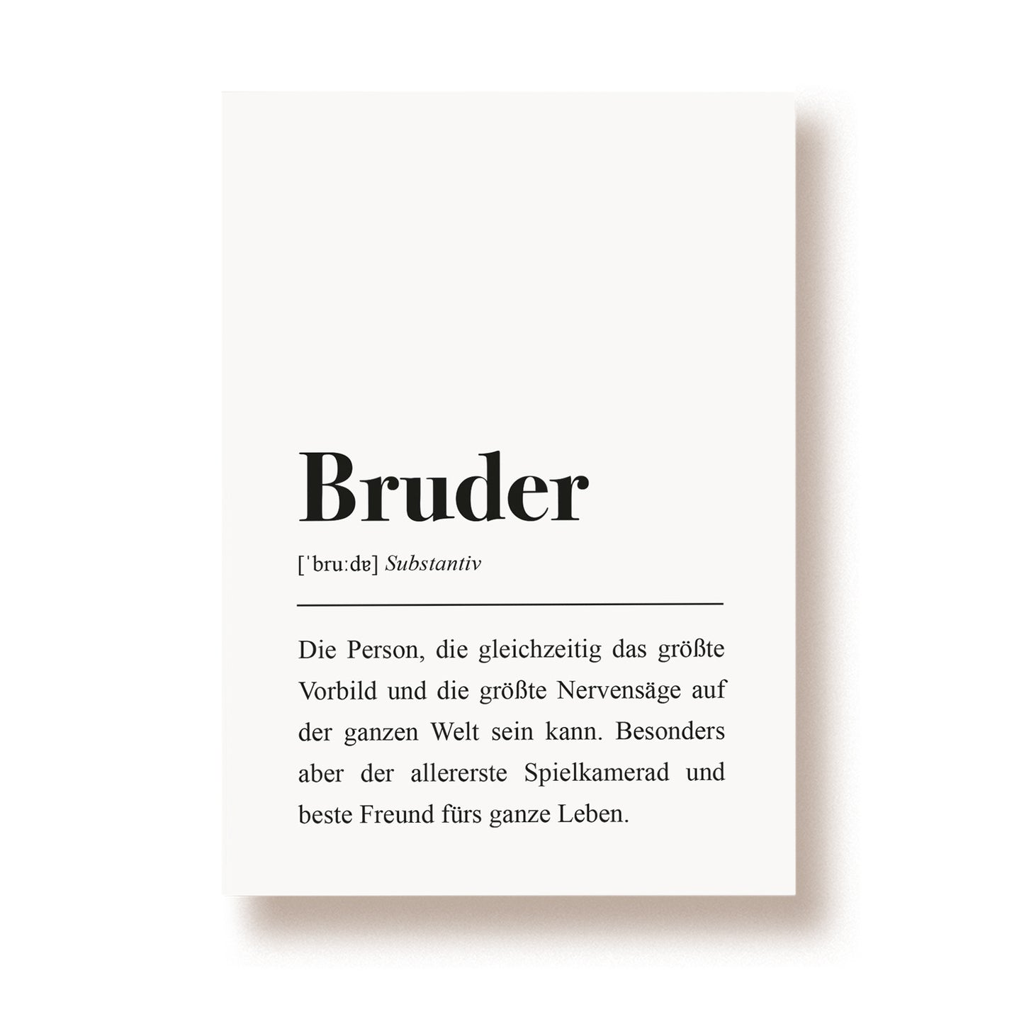 Postkarte Definition 'Bruder'