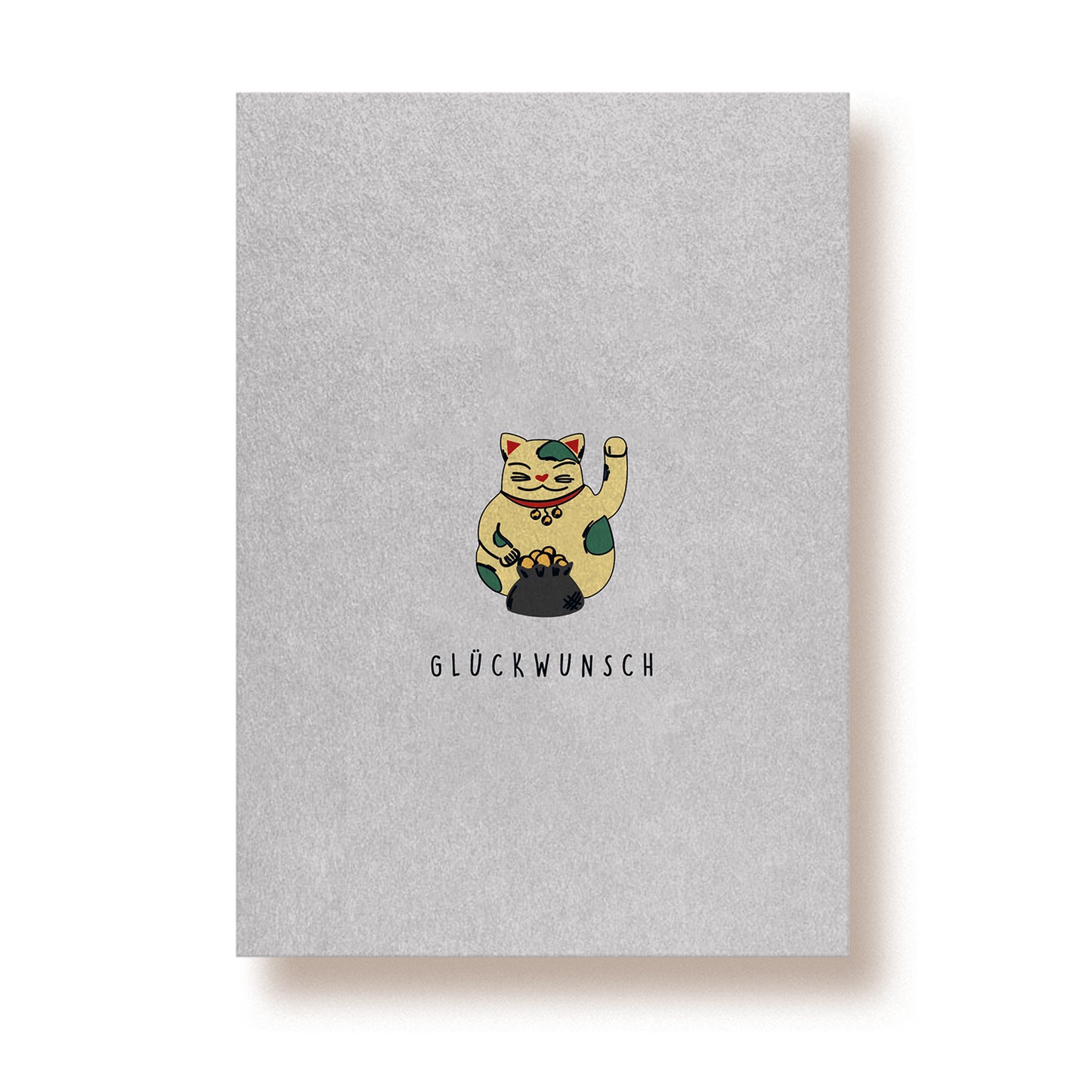 Postkarte Winkekatze 'Glückwunsch'