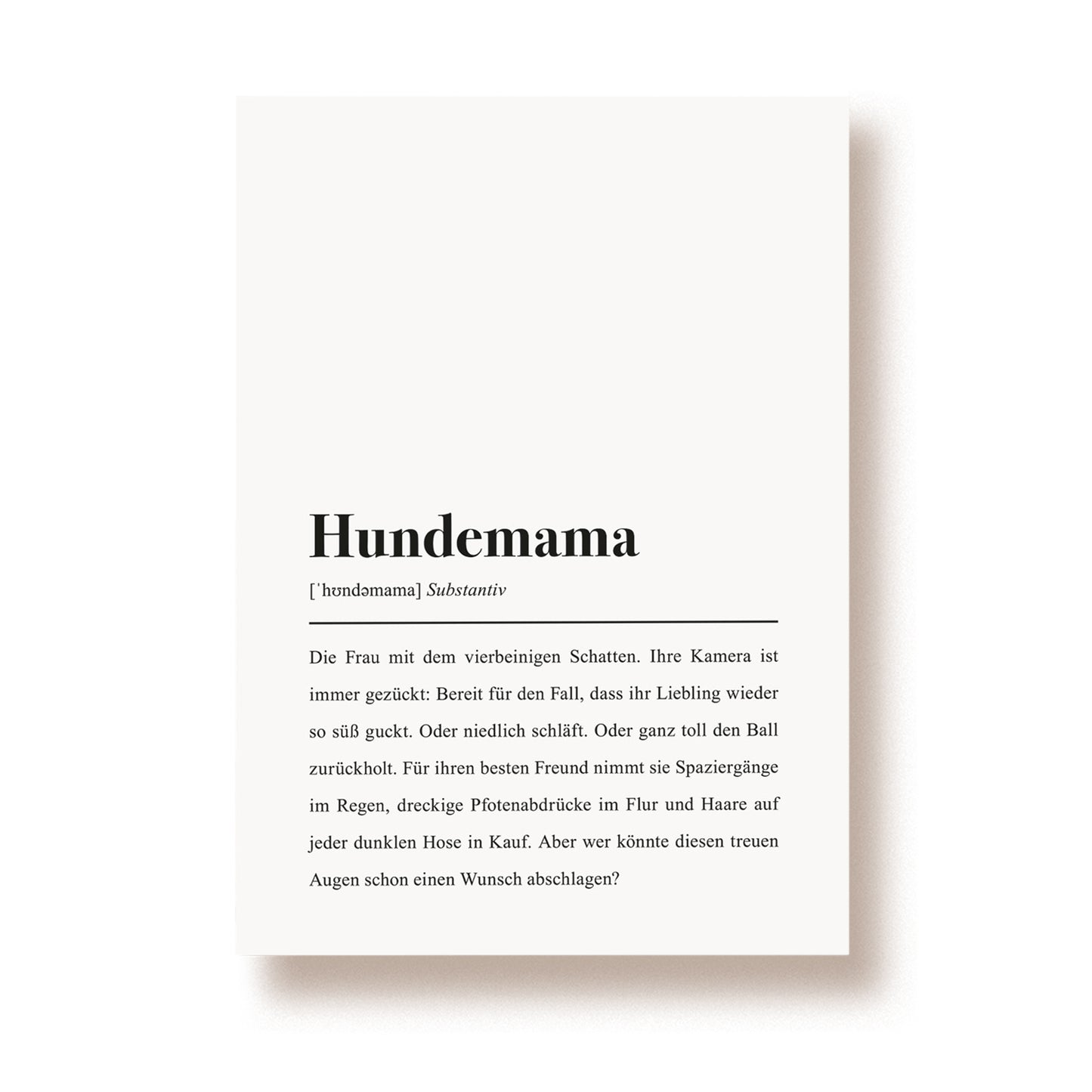 Postkarte Definition 'Hundemama'