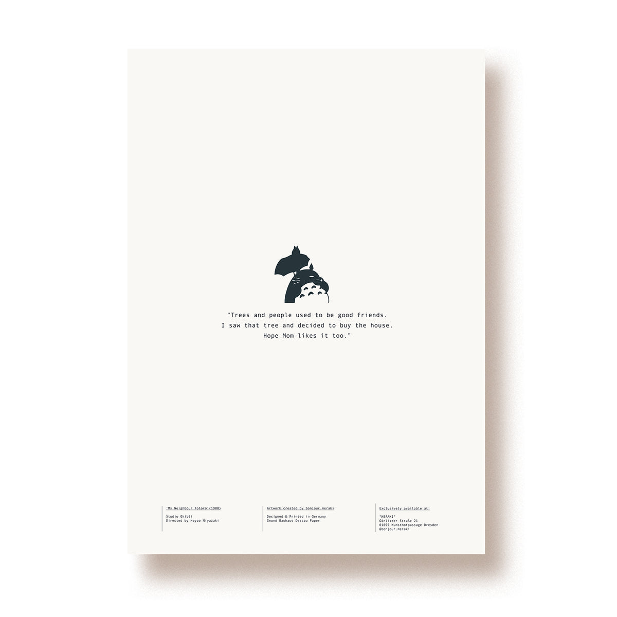 Artprint A3 'My Neighbour Totoro'